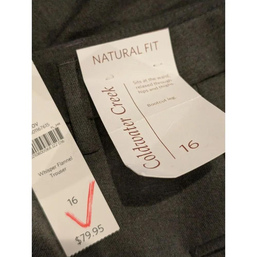 Coldwater Creek Whisper Flannel Pants – Size 16, New w/ Tags, 31" Inseam - Picture 3 of 5